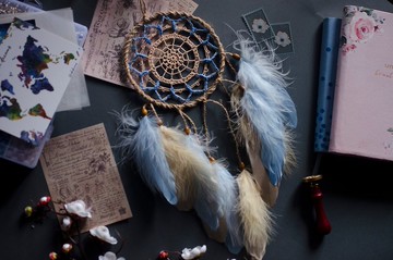 淡藍色捕夢網 適合 oy 或|可愛的苗圃牆面裝飾 | ักล่าฝัน