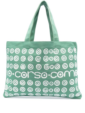 10 CORSO COMO - spiral logo print tote bag - women - Canvas - One Size - Green