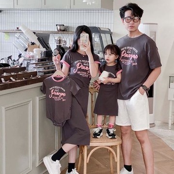 海邊度假高級感母子親子裝一家三口四口2024新款夏裝母女連衣裙