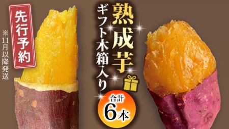 oimo_tokyo 木箱入り 熟成 焼き芋 八千代町産 紅はるか＆シルクスイート 6本セット 200g 300g × 6本 ギフト 冷蔵 冷やし やきいも 食物繊維 さつまいも 美容 健康 スイーツ おやつ 小分け 茨城県産 [BY005ya]