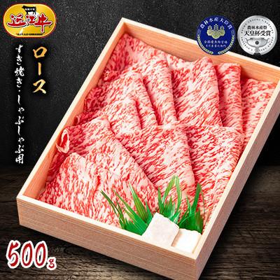 ふるさと納税 竜王町 『近江牛』ロース　すき焼き・しゃぶしゃぶ用　500g