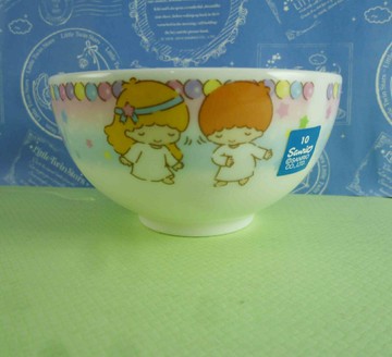 【震撼精品百貨】Little Twin Stars KiKi&LaLa 雙子星小天使 碗 陶瓷 40周年 震撼日式精品百貨