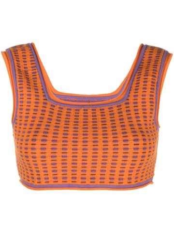 Jacquemus - Le haut Macio crop top - women - Polyamide/Elastane/Cotton - 34 - Orange