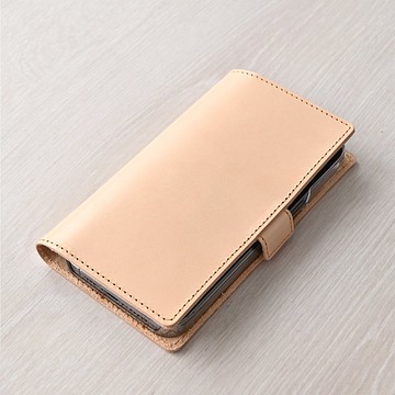 刻名字 相容於所有型號 筆記本 智慧型手機保護殼 真皮 姬路皮革 [米色] 戶外休閒 生日禮物 禮物 男士 AG01M