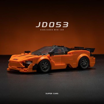 小角度跨境新品JD053八格車P1磚塊跑車拼裝積木玩具汽車模型擺件