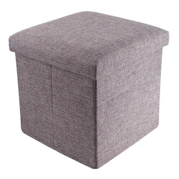 UdiLife 品田日居 麻布收納凳 S0081 方形 可收納  灰色  1個