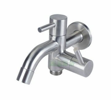 【麗室衛浴】國產304不鏽鋼雙出水長栓 LS-4122 給水龍頭適合陽台洗衣間給水