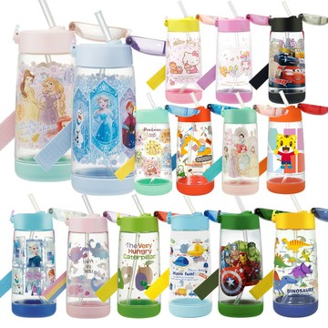 Skater 透明感軟吸管水壺(480ml) PET附可調背帶