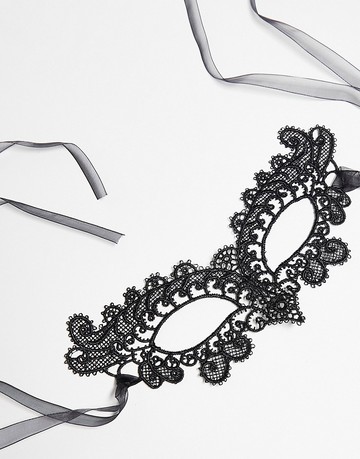 ASOS DESIGN Halloween mask with lace design in black