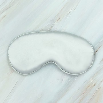 雙面仿真絲遮光眼罩 调节扣午休航空睡眠眼罩（办公室午休神器 遮光透氣可調節）銀色
