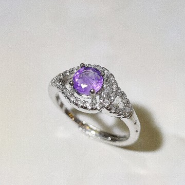 Le Bonheur 紫水晶惡魔之眼戒指 開口可調節(情人節 生日禮物)