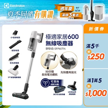 Electrolux 伊萊克斯 極適家居600無線吸塵器 矽砂白 (EFP61714)