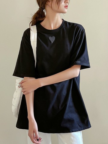 純棉短袖女夏季寬松圓領白t新款中長款打底薄款ins潮外穿上衣