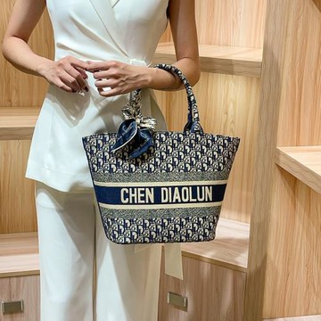 歐美品牌大容量刺繡托特包2025新款女包單肩手提包字母刺繡帆布包