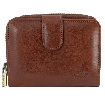 【Sika】【台製】Sika義大利時尚真皮壓扣中夾A8210-02深咖啡【全館免運】【高CP值】