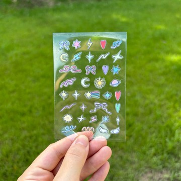 緞帶與星星 水晶轉印貼