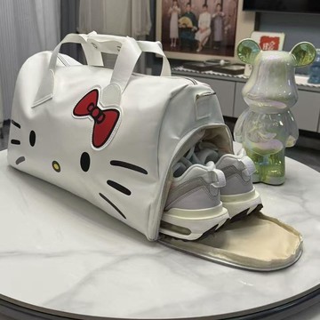 HelloKitty卡通可愛單肩凱蒂手提蝴蝶結健身包斜旅行包