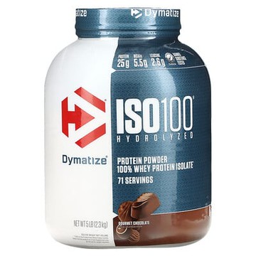 Dymatize, ISO100® Hydrolyzed，全分離乳清蛋白，美味巧克力味，5 磅（2.3 千克）