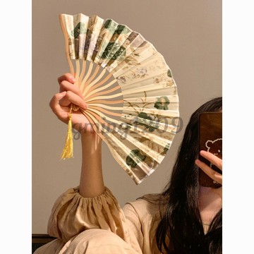 新中式古風竹子折疊扇 夏天輕便旗袍漢服隨身便攜國風舞蹈折扇 扇子 古風折扇 折扇 漢服女改良 扇子古風折扇大 新中式旗袍