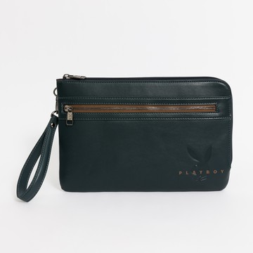 ✨俐落男包 買就送抽拉式卡片夾│PLAYBOY  手拿包附手挽帶 Fusion系列 - 藍色(131-1205-46-5)