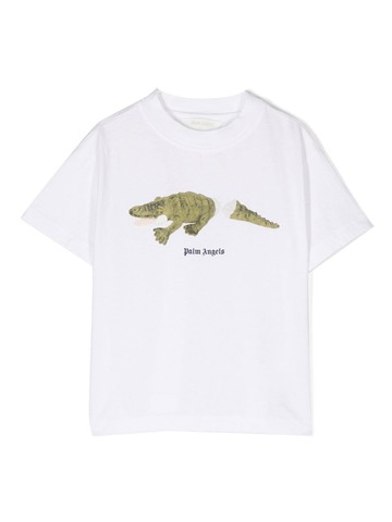 Palm Angels Kids - graphic-print short sleeve T-shirt - kids - Cotton - 10 yrs - White