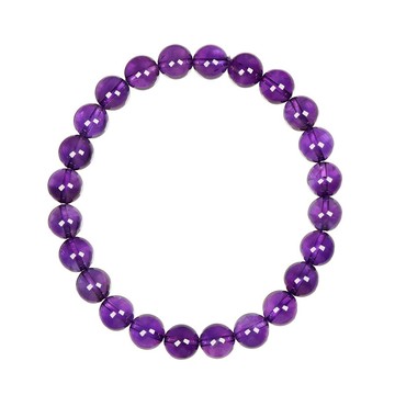 【正佳珠寶】紫水晶 高品冰質濃紫 7.4-7.8mm 南非紫水晶手珠