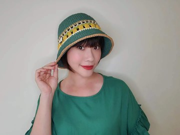 手織草帽 - 雀綠