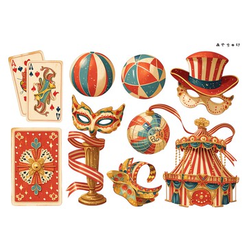 【6 月新品】20-134-0296 裁切紙 馬戲團風格