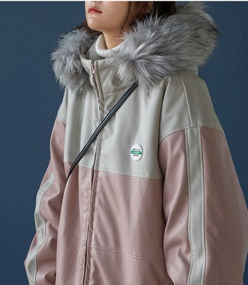 FINDSENSE X 女棉服寬鬆毛領棉衣外套秋冬加厚外上衣時尚外套