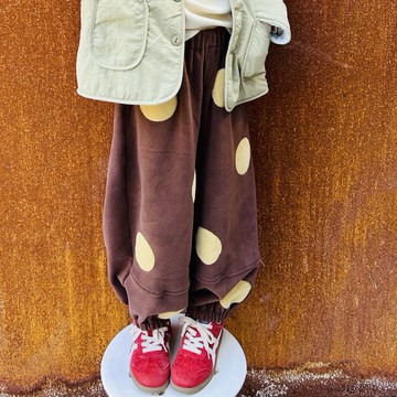 咖啡色搖粒絨保暖長褲 / 童裝