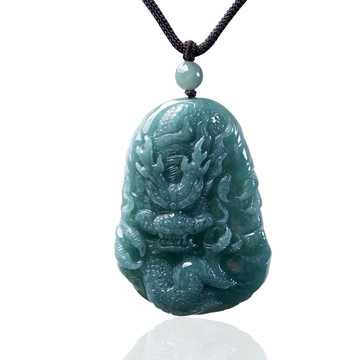 【龍行天下】藍水翡翠霸王龍牌項鍊 | 天然A貨翡翠 |送禮