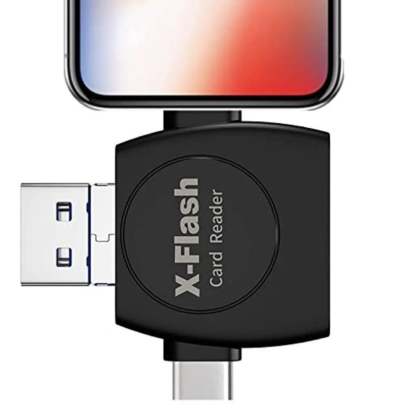 宅配 送料無料 マルチカードリーダー カードリーダー USB2.0 iPhone SD ライター Lightning microUSB Type-A  Type-Cコネクタ搭載 MicroUSB フラッシュ メモリースティック パソコン 4in1 SDカードリーダー 1TB スマホ Android  Type-C usbメモリ バックアップ microSD ...