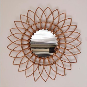 藤編梳妝化妝法式櫥柜入戶藝術拍攝民宿客廳玄關墻面壁飾掛鏡子