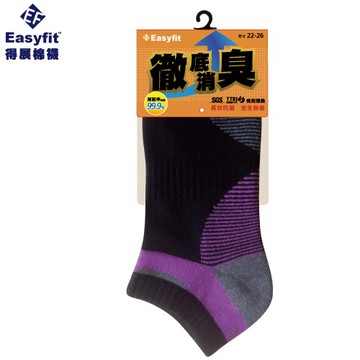 EF抗菌除臭船型細橫條運動棉襪