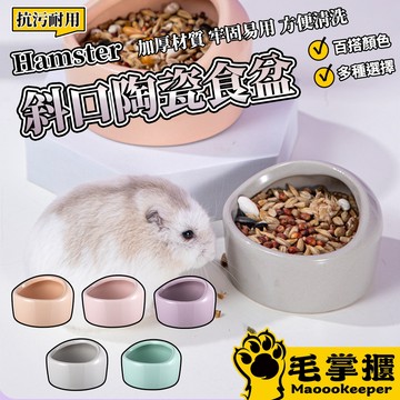 Hamster 糖果斜口陶瓷食盆 倉鼠食盆 陶瓷碗 防側翻 瓷碗餵食盆 造景用品 倉鼠籠配件 毛掌櫃寵物