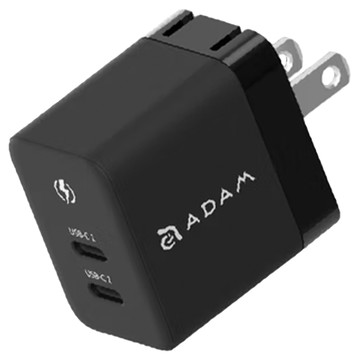 ADAM elements 亞果元素 OMNIA X35C GaN 35W 雙孔智慧分流迷你快速電源供應器  黑色  1個