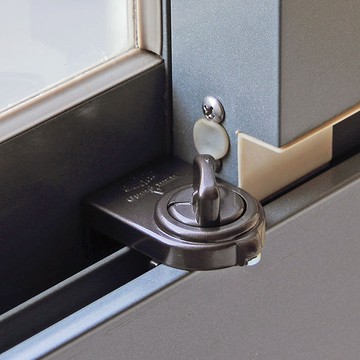 GUARD｜安全鋁窗鎖_小安全鈕型(棕)-4入裝