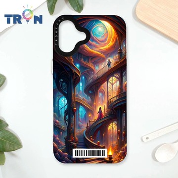 TRON IPhone 16 PLUS 樓梯與少女 防摔太空載具殼 透黑 軟硬 手機殼