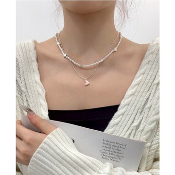 【太妮絲W82】現貨 韓系 愛心珍珠星星項鍊 爆款 輕奢 小眾 鎖骨鏈 高級感 頸鏈 INS