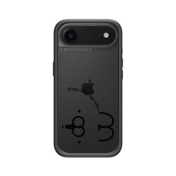 iPhone Air Mod NX -邊框背蓋組合 (相機按鈕) 黑 - Ugly Rabbit 醜白兔 - 表情經典款