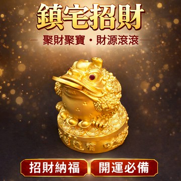 台灣現貨｜三腳金蟾咬錢 招財聚財風水擺件 金蟾招財 開業送禮 家居辦公室擺設 招財擺件