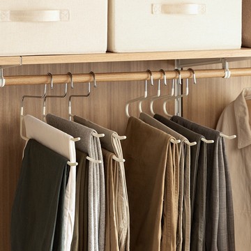 隔日到貨🏆褲架 衣櫃收納架 多功能衣架 魔術衣架 曬衣架 毛巾架 衣架 雙層褲架 防滑衣架 鵝型褲架 褲子衣架