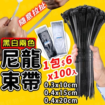 【100條/包 $6】台灣出貨🔥尼龍束帶 扎線帶 紮線帶 綁線帶 水電工束線帶 綁線帶 整線器 可調式束帶 尼龍束線帶