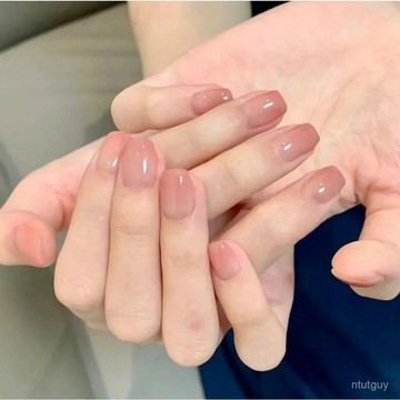 白桃豆沙漸變穿戴甲蜜桃裸純慾簡約水蜜桃顯白ins高級美甲可拆卸 DP22