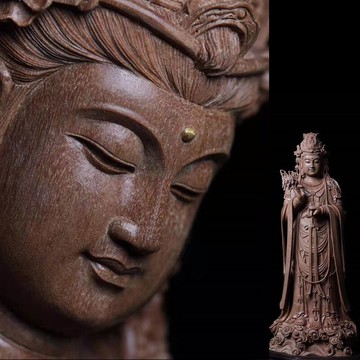 邁索爾印度小葉紫檀檀香木雕釋迦摩尼觀音客廳擺件手把件文玩工藝