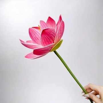 日式上野公園蜜桃粉荷花仿真花花材(1入組)