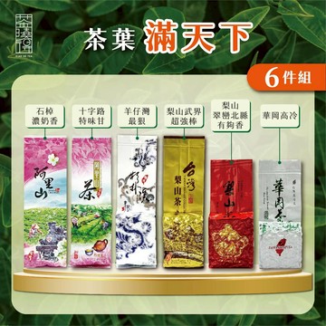 【茶曉得】茶葉滿天下超值6件組（阿里山石棹/阿里山十字路/杉林溪羊仔灣/梨山武界/翠巒北線/華岡烏龍）