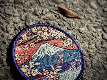 【刺繡布貼】Sakura Fuji  櫻花富士
