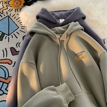 oversize美式重磅衛衣男生春秋款青少年衣服連帽外套高街潮牌大碼