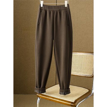 加絨哈倫褲女秋冬季2022新款高腰小腳衛褲中年媽媽褲子大碼休閑褲